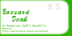 bocsard deak business card